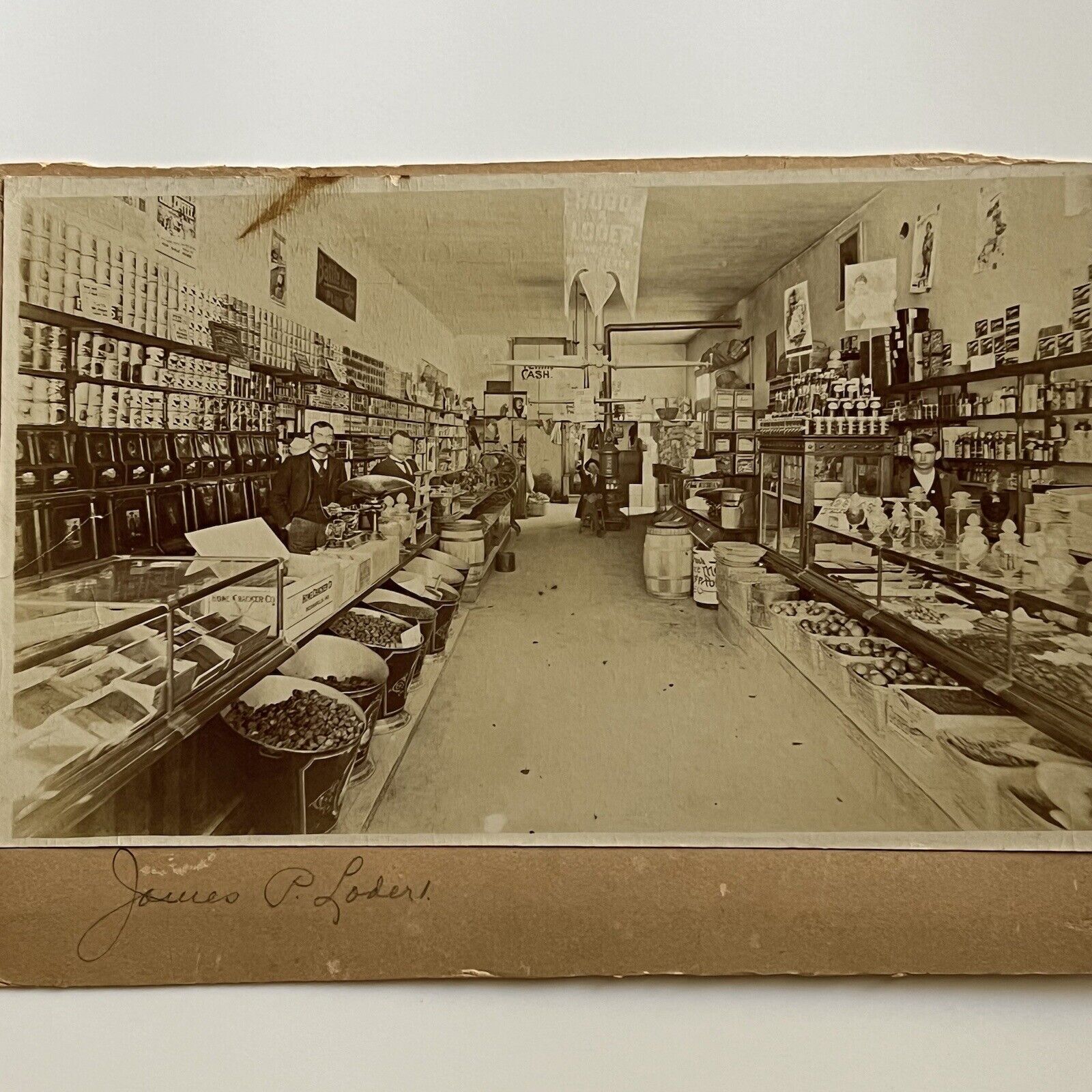 Antique Cabinet Card Photograph ID Loder General Grocery Store Indianapolis IN