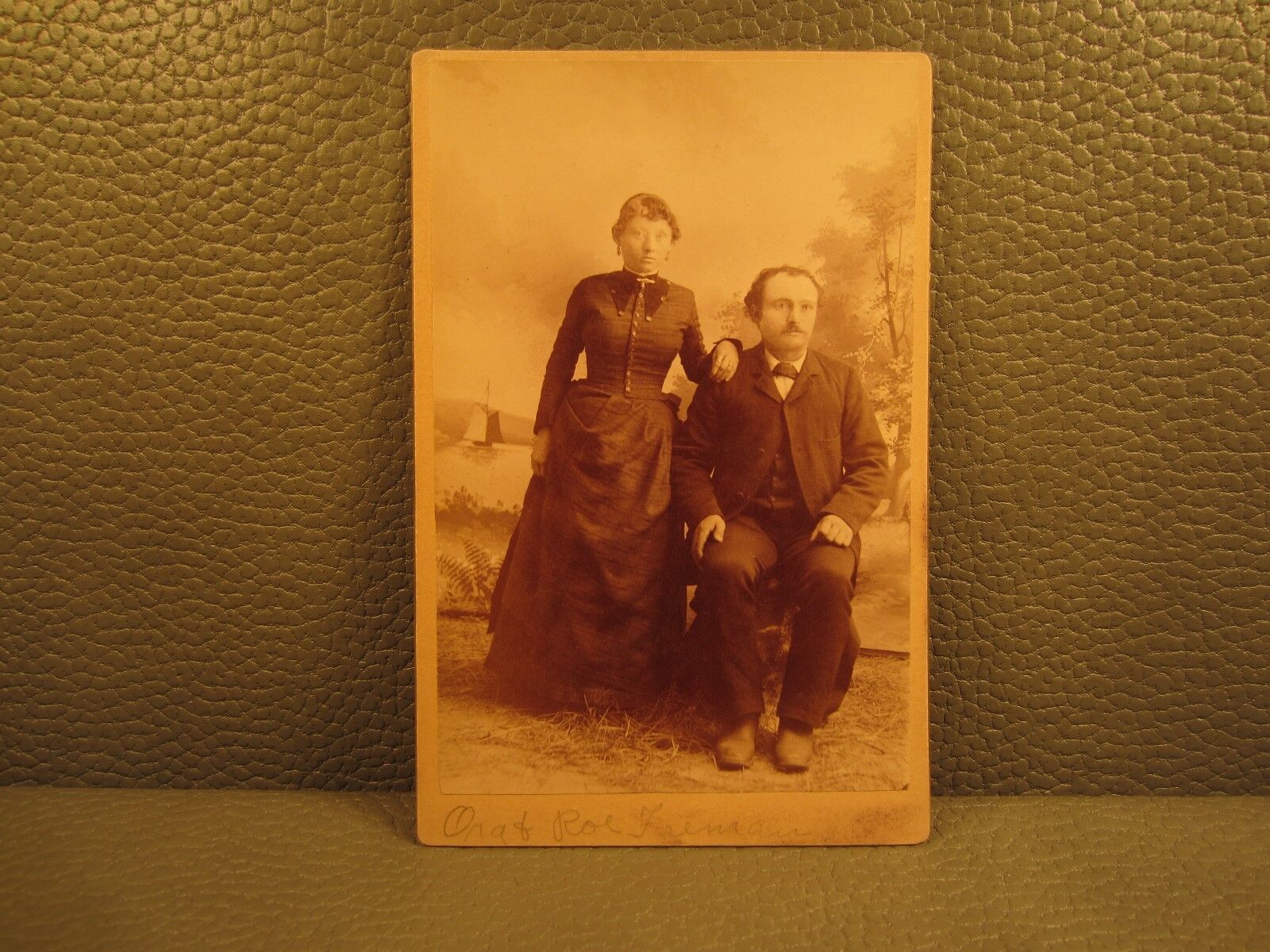 Victorian Antique Cabinet Card Photo of a Married Couple ..... Man and Woman