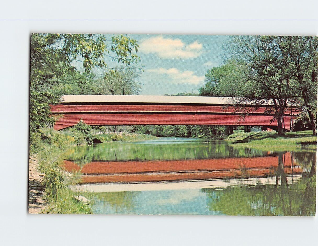 Postcard Dreibelbis Station Covered Bridge Pennsylvania USA