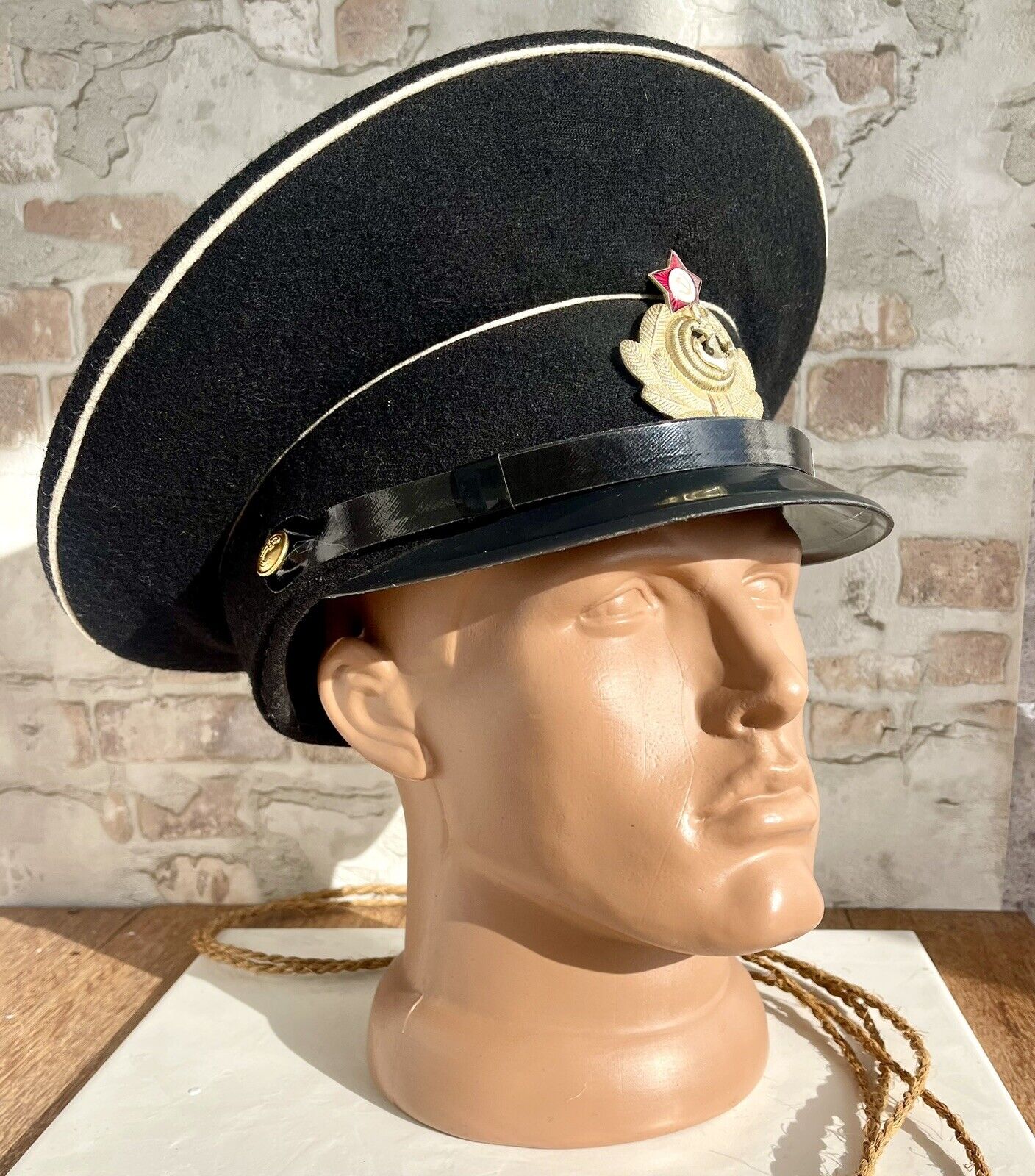 Soviet Navy  Visor Cap 56 cm  Commander Hat Woolen Black USSR 1980’s