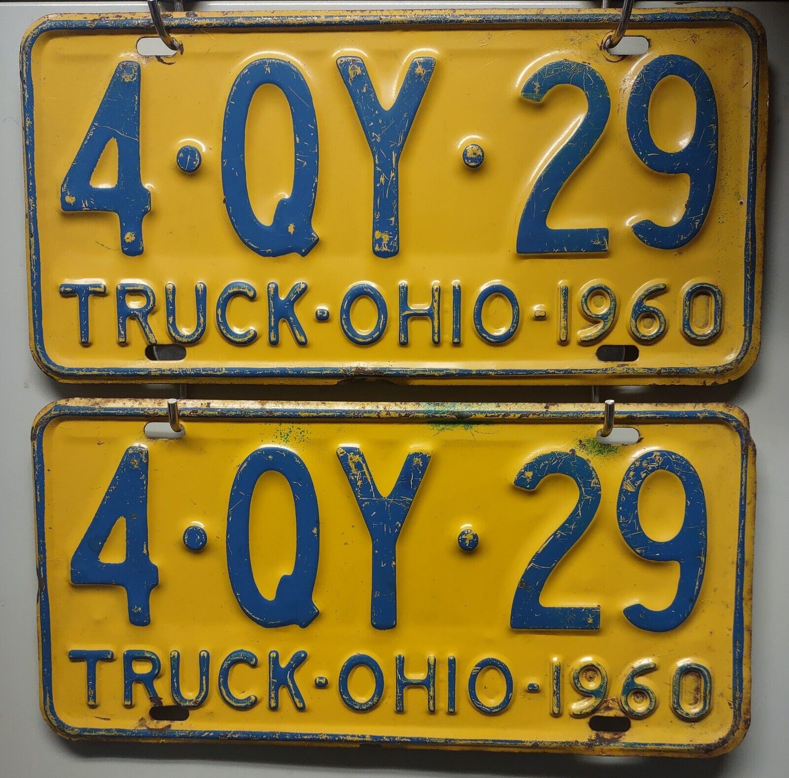 1960 PAIR Ohio Truck License Plates 60 OH Tags