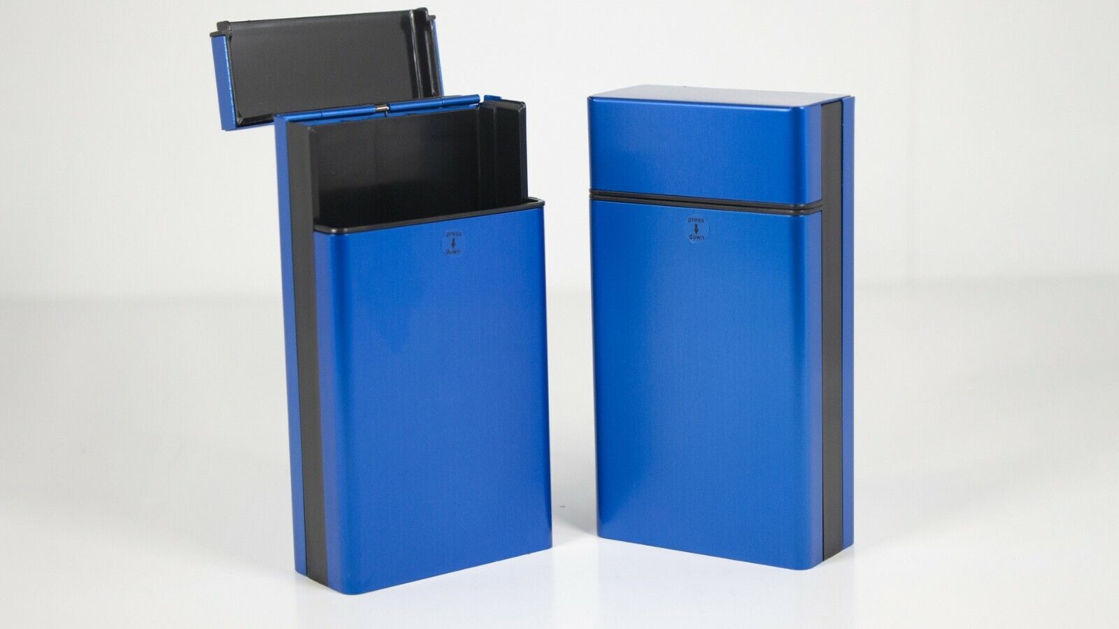 Slide Down To Open Aluminum Cigarette Case Pack Holder for 100mm