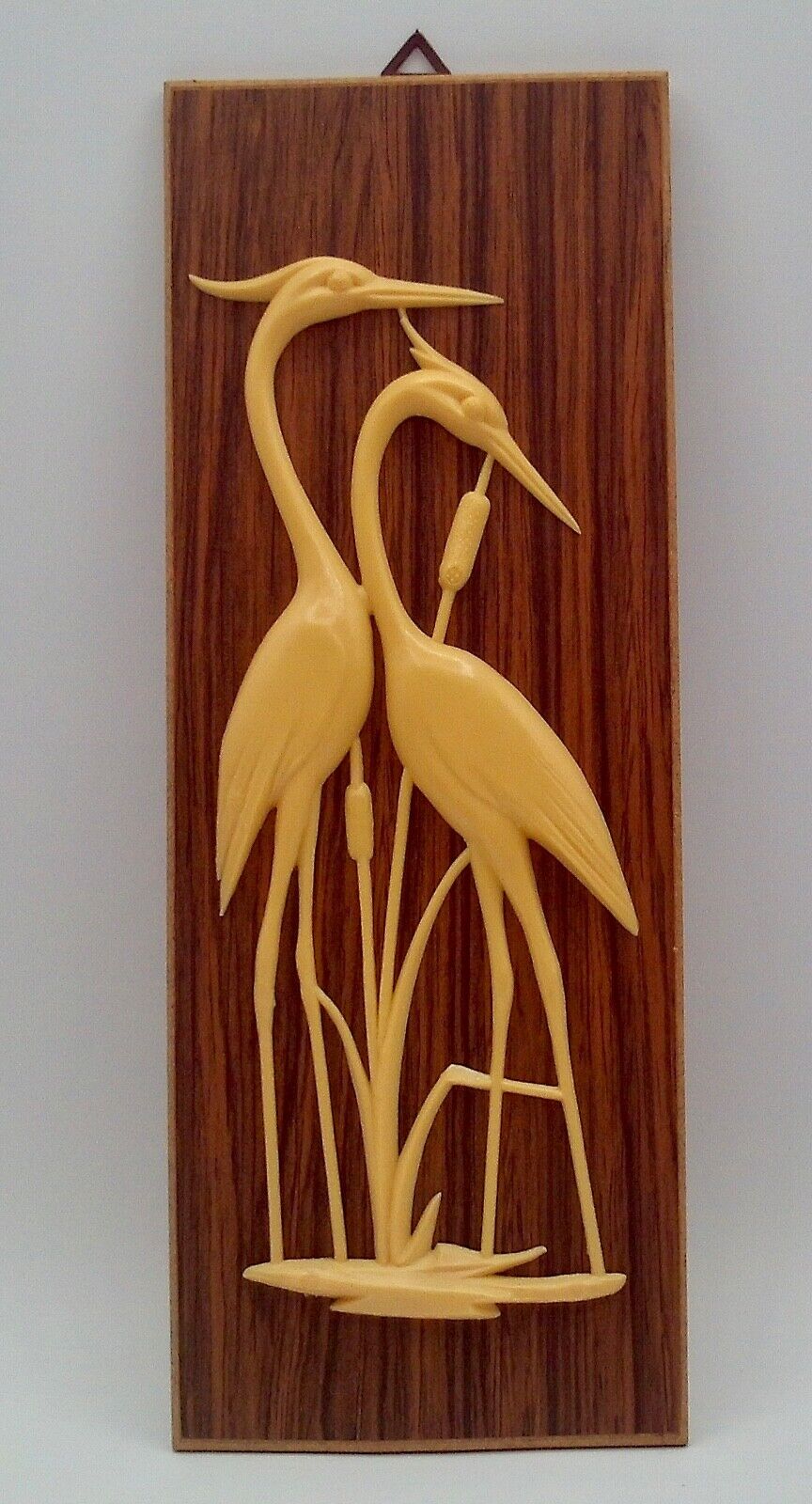 Vintage 1972 Wall Plaque Cranes with Provenance Made in Western Germany