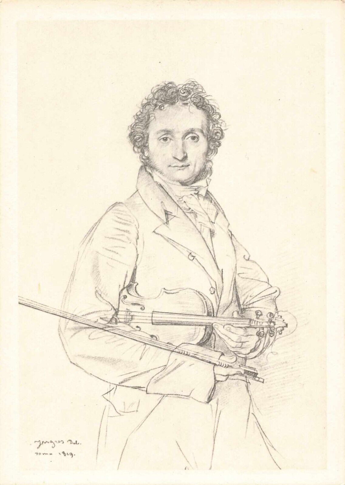 Postcard Niccolò Paganini Italian Composer Violin Virtuoso 1782-1840