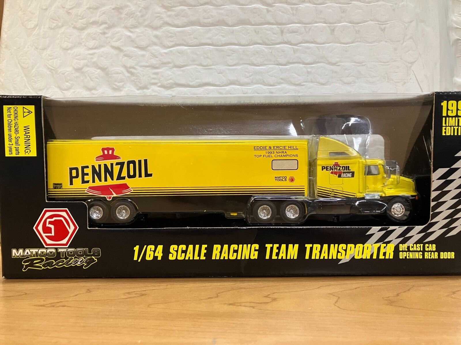 AUTOGRAPHED Eddie Hill\'s 1997 Pennzoil 1/64 scale diecast Transporter