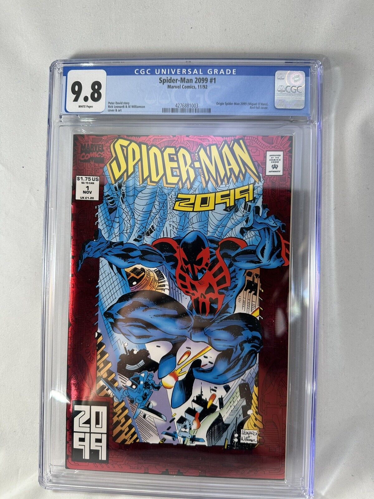 1992 Spider-Man 2099 #1 CGC 9.8 First Full app. Spider-Man 2099/Miguel O\'Hara