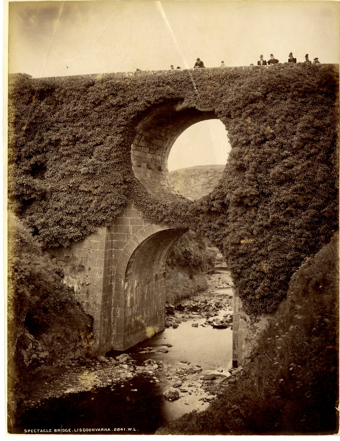 W.L. Ireland, Spectacle Bridge, Lisdoonvarna Vintage Albumen Print.  Draw al