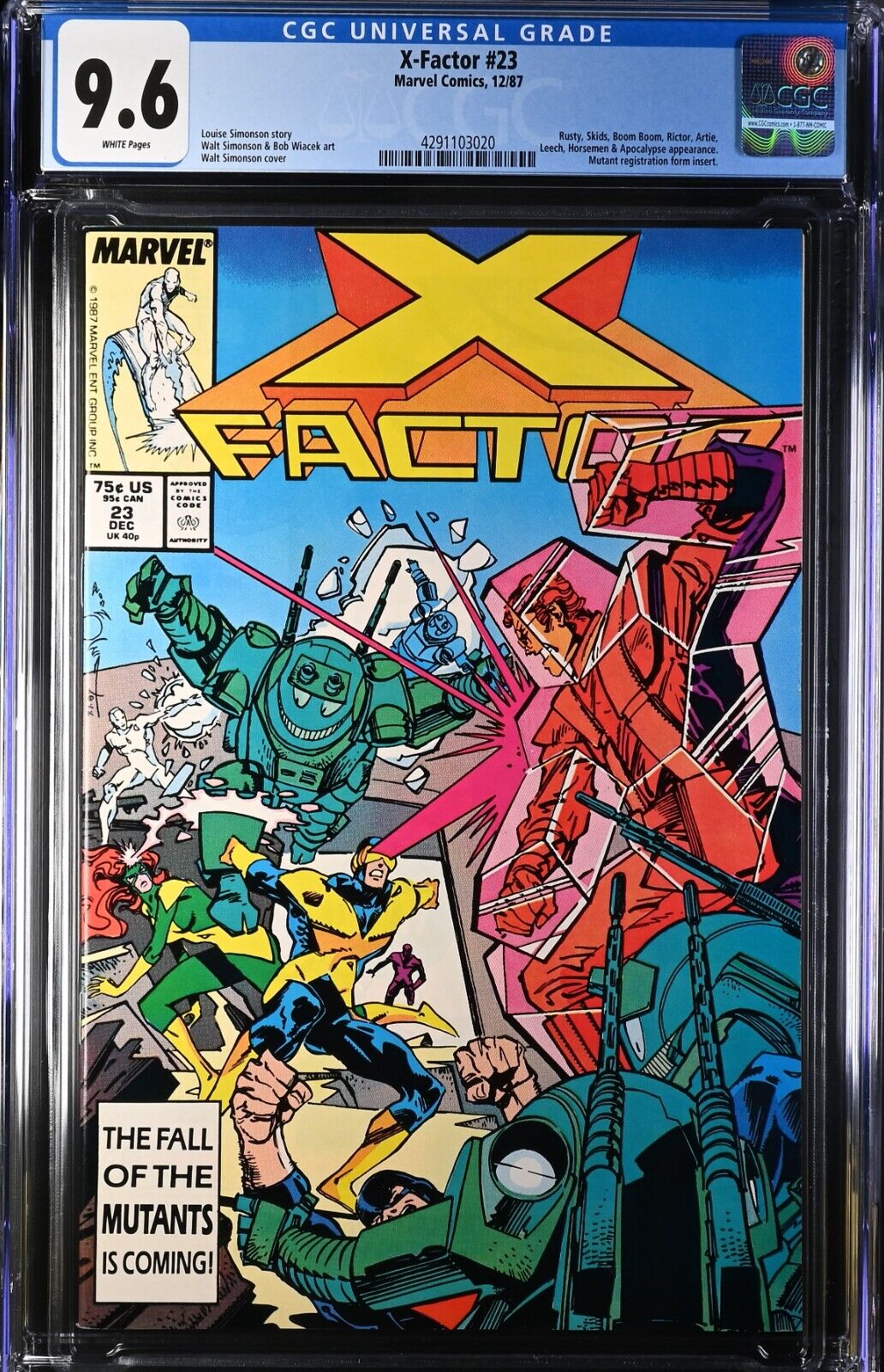 X-Factor #23 CGC 9.6 WHITE PAGES *1st App Angel as Death*Apocalypse*Marvel 1987*
