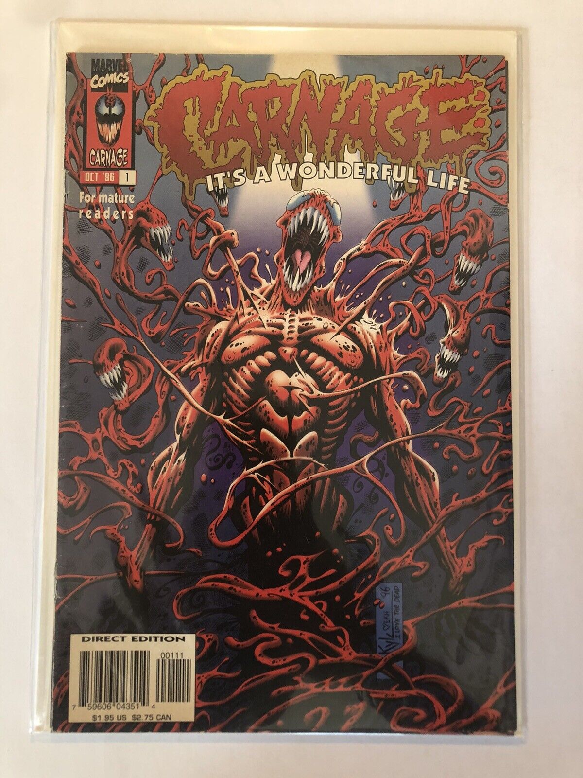 Carnage It\'s A Wonderful Life #1 (1996) Partial Carnage Origin Key Issue Marvel