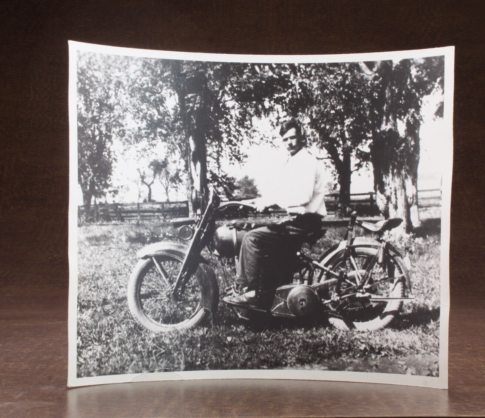 Antique 1910s - 20s  Harley Davidson Motorcycle Photo Original Photo 8x10