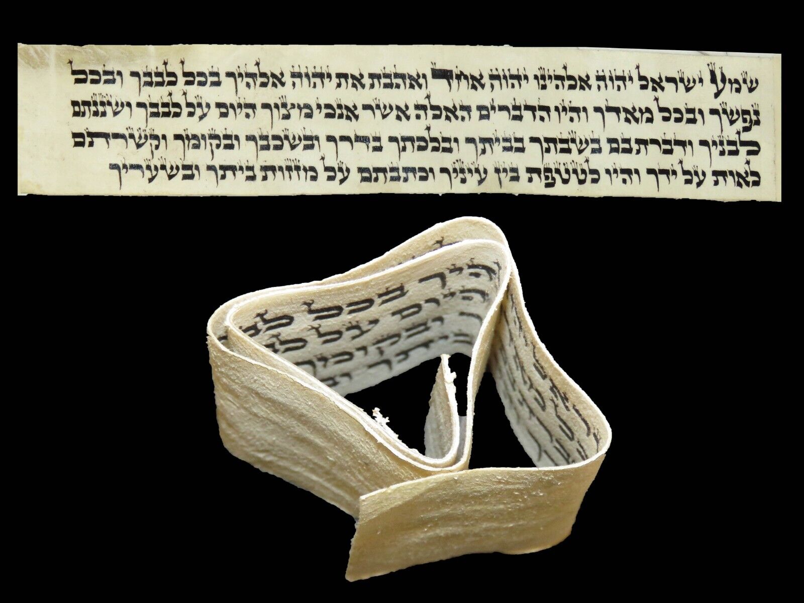 Authentic Antique Hebrew Torah Manuscript Parchment Circa 1900’s Tefillin Europe
