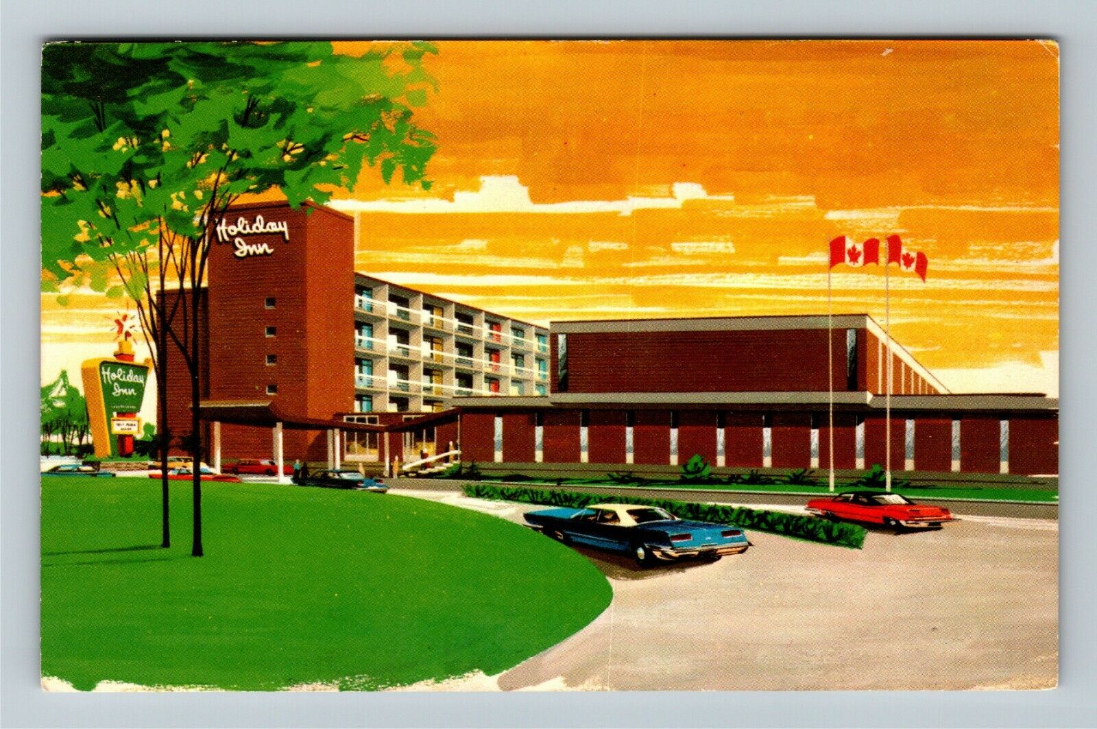 Saint John NB New Brunswick Canada, Holiday Inn Vintage Souvenir Postcard