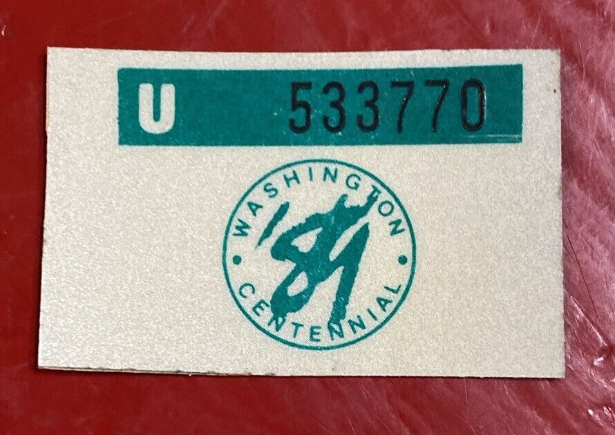 Original 1989 Washington Motor Vehicle License Plate Tag. Same For Car And Truck