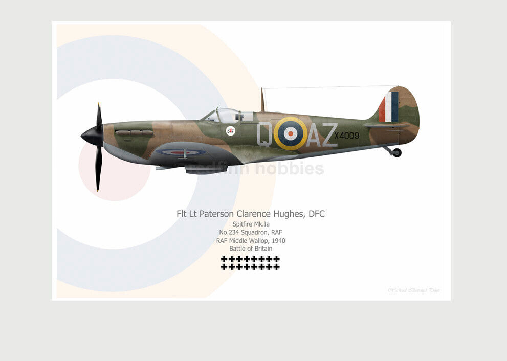 Warhead Illustrated SE Spitfire Mk.1a 234 Sqn RAF Aircraft Print