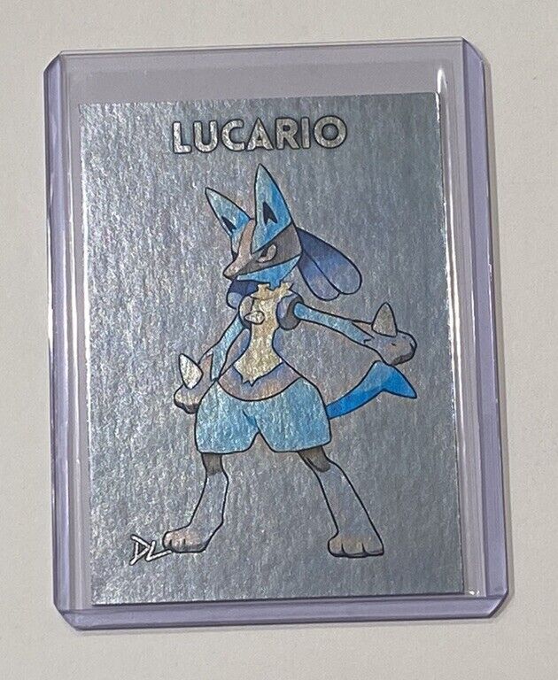 Lucario Platinum Plated Limited Edition Artist Signed Pokemon Trading Card 1/1