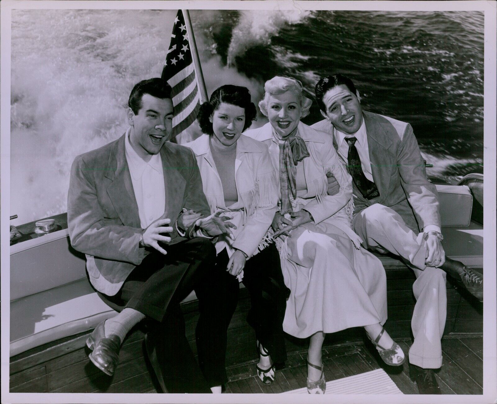 LG871 1952 Orig Photo MARIO BETTY LANZA ANDY DELLA RUSSELL Lake Mead Celebrities