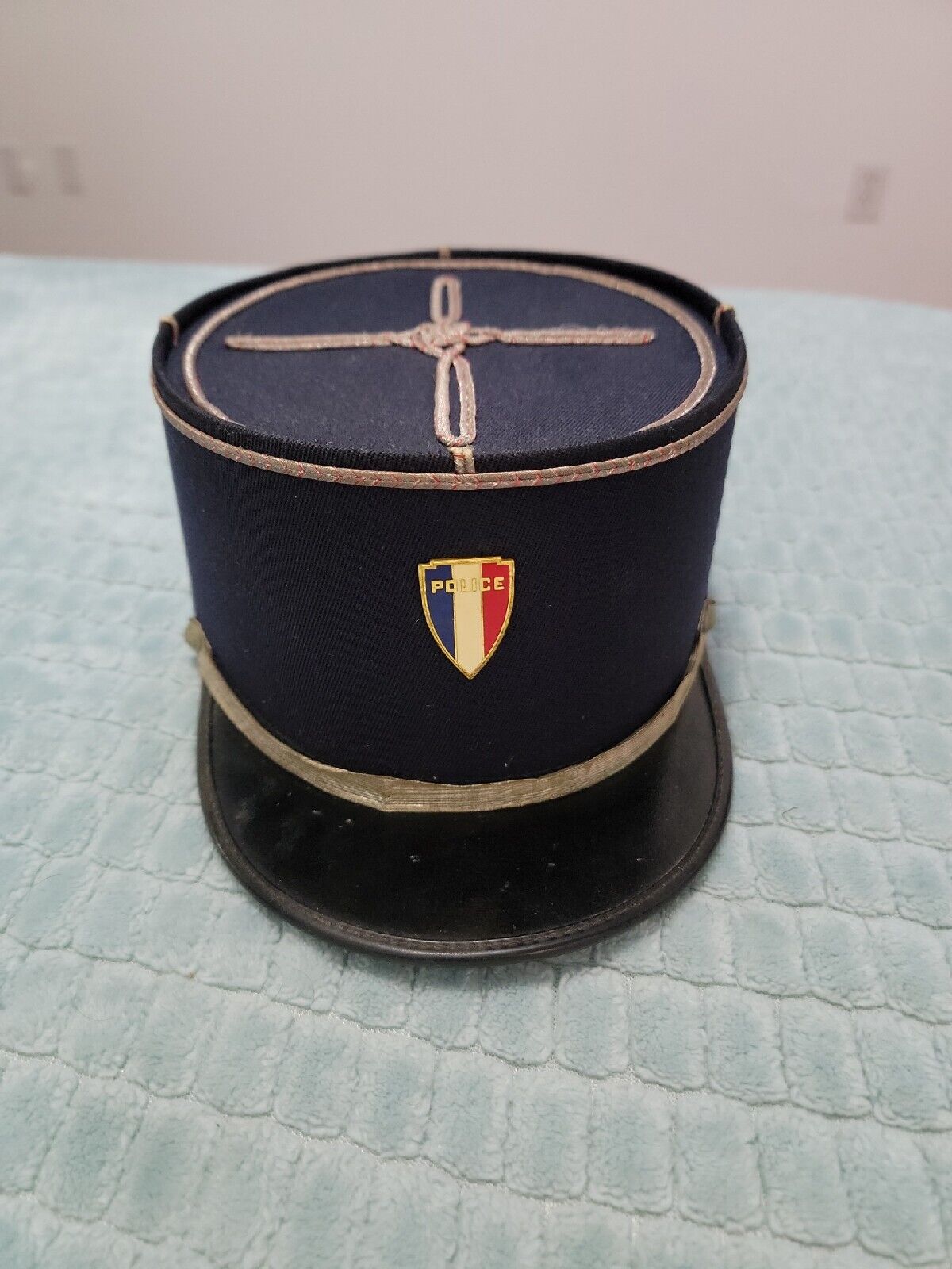 French Gendarme Police Hat Kepi Navy Blue Houssard Vintage