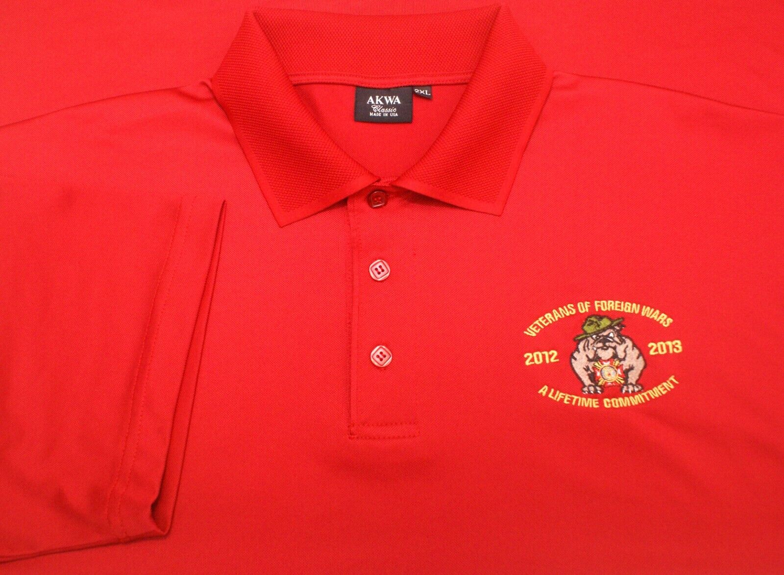 Veterans Of Foreign Wars VFW Marine Corps USMC Member Polo Shirt, Mens XL