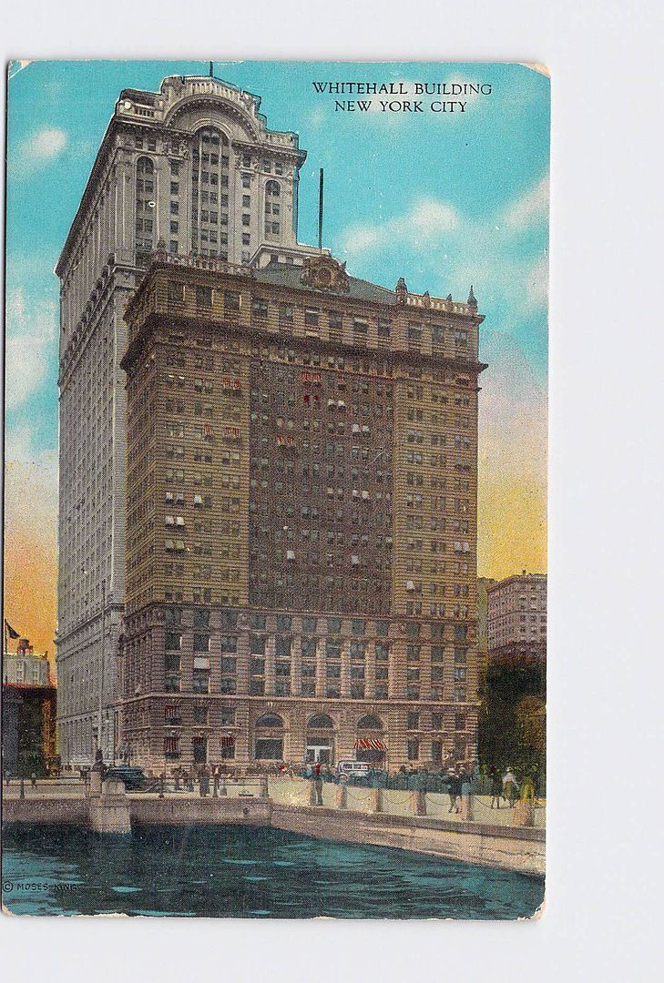 PPC Postcard NY New York City Whitehall Building Exterior View From Water