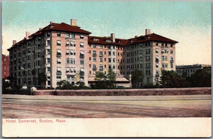 1900s Boston, Massachusetts Postcard HOTEL SOMERSET Street View / Undivided Back