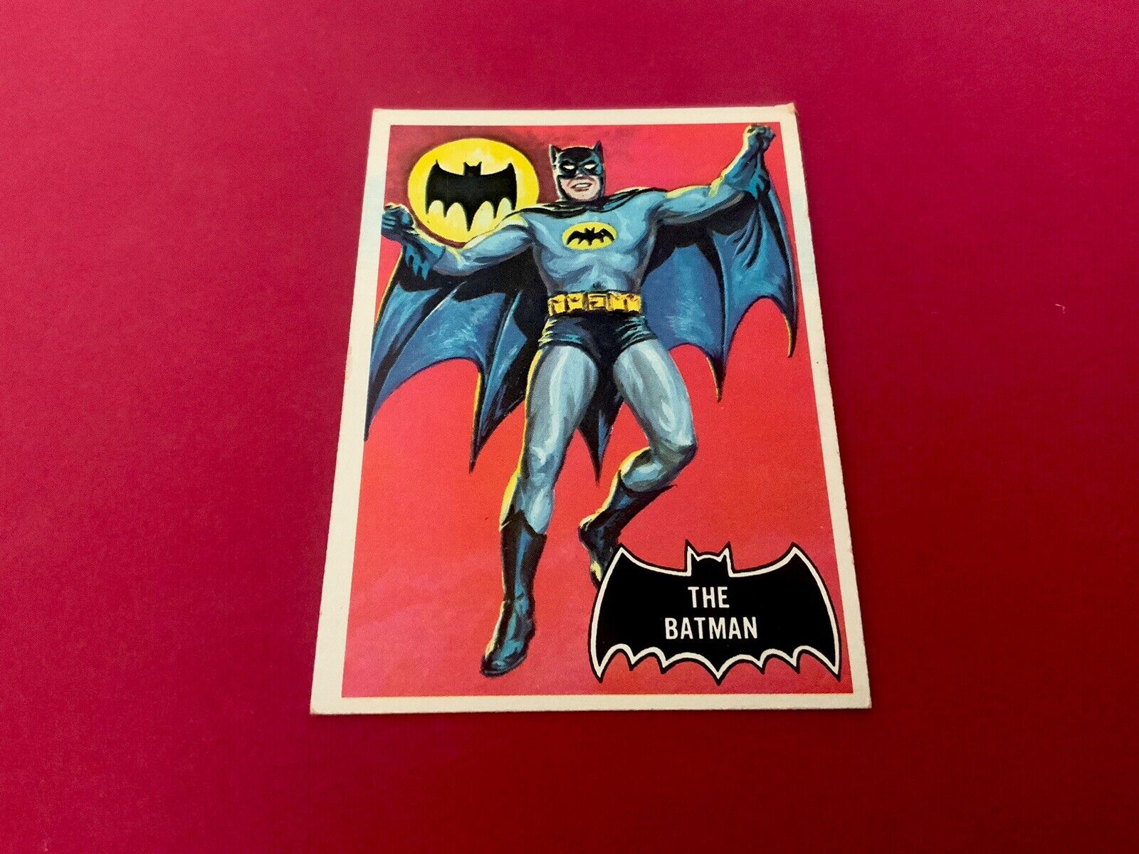 1966 Topps Batman Black Bat Card # 1 THE BATMAN - Very Good Condition
