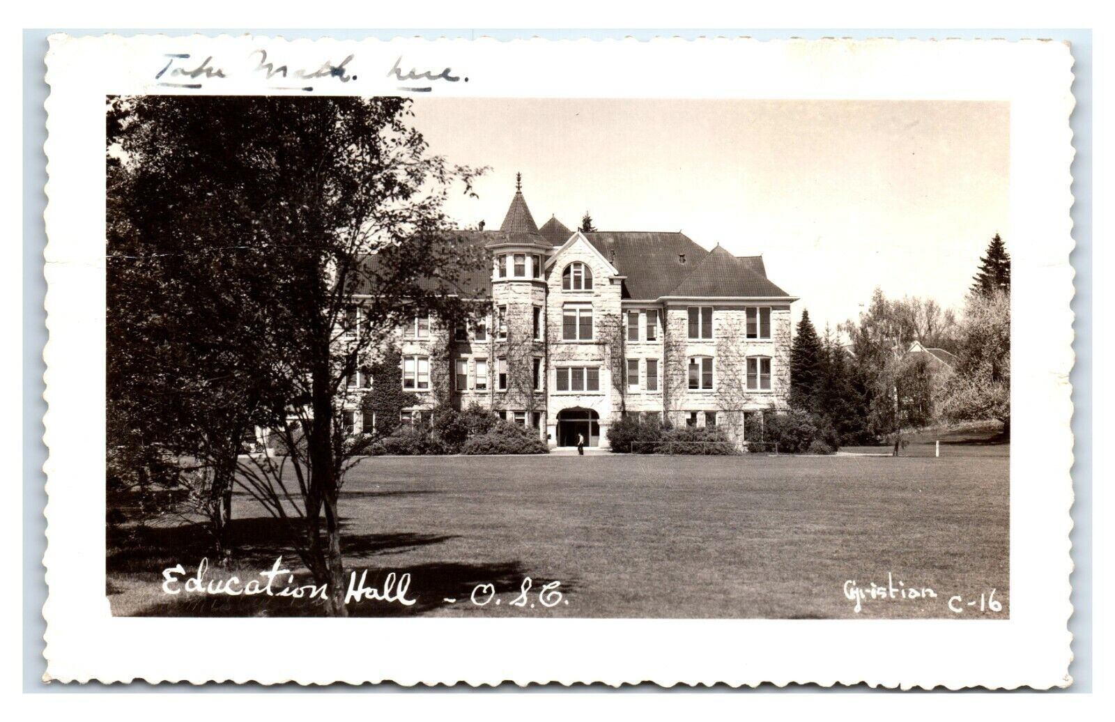 Postcard Education Hall, OSC Oregon State College c1930-1950 RPPC S20