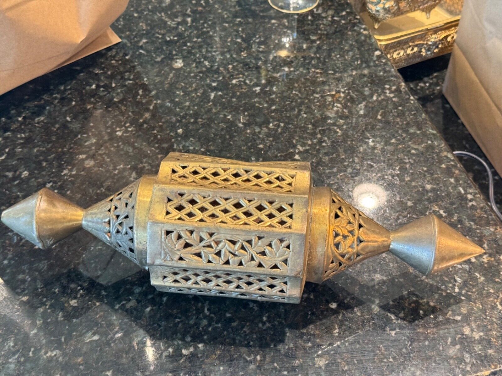 Vintage 1960’s Brass Moroccan Pendent Light