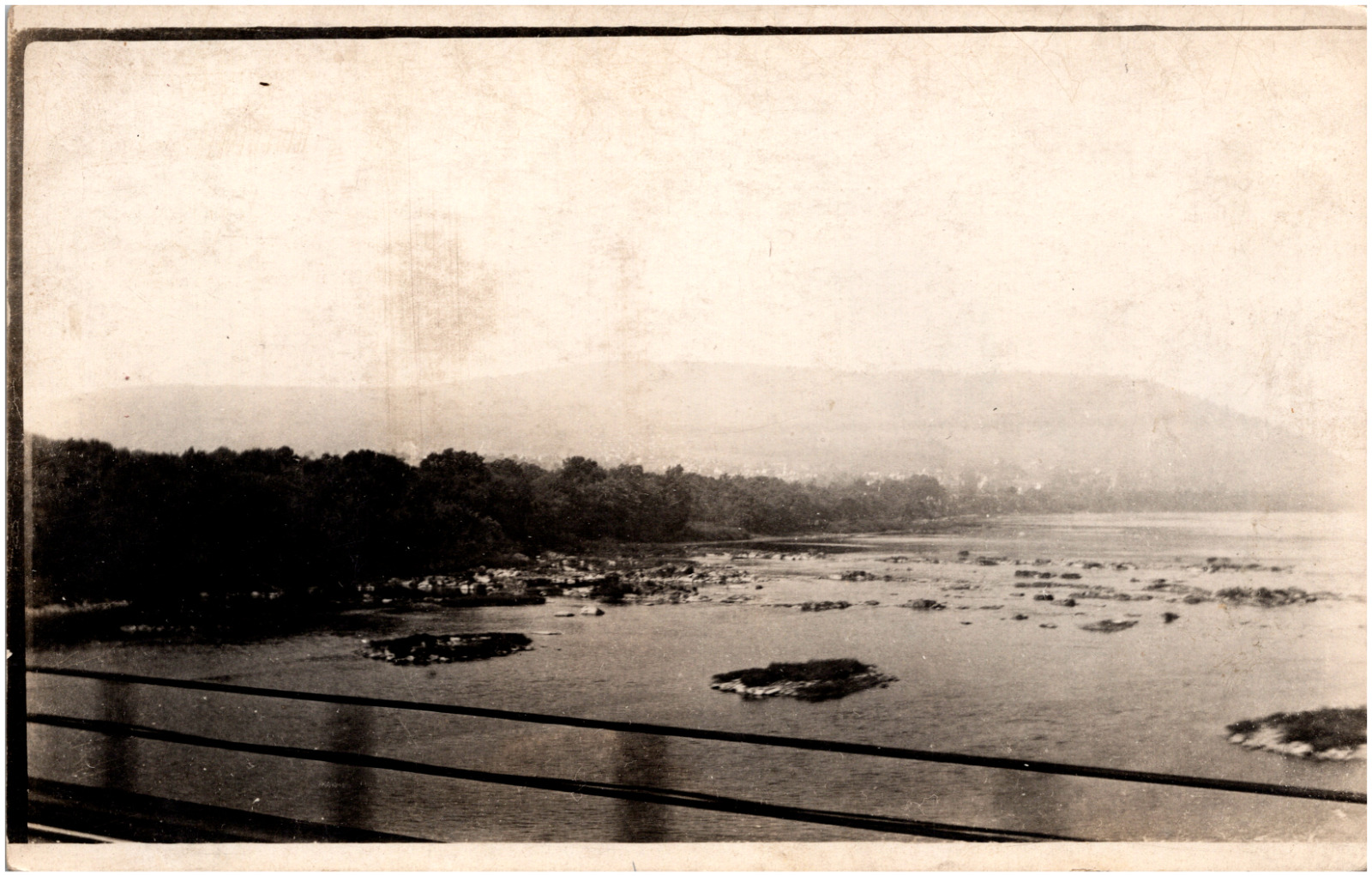 Susquehanna River near Harrisburg Pennsylvania View from Train 1917 RPPC Photo