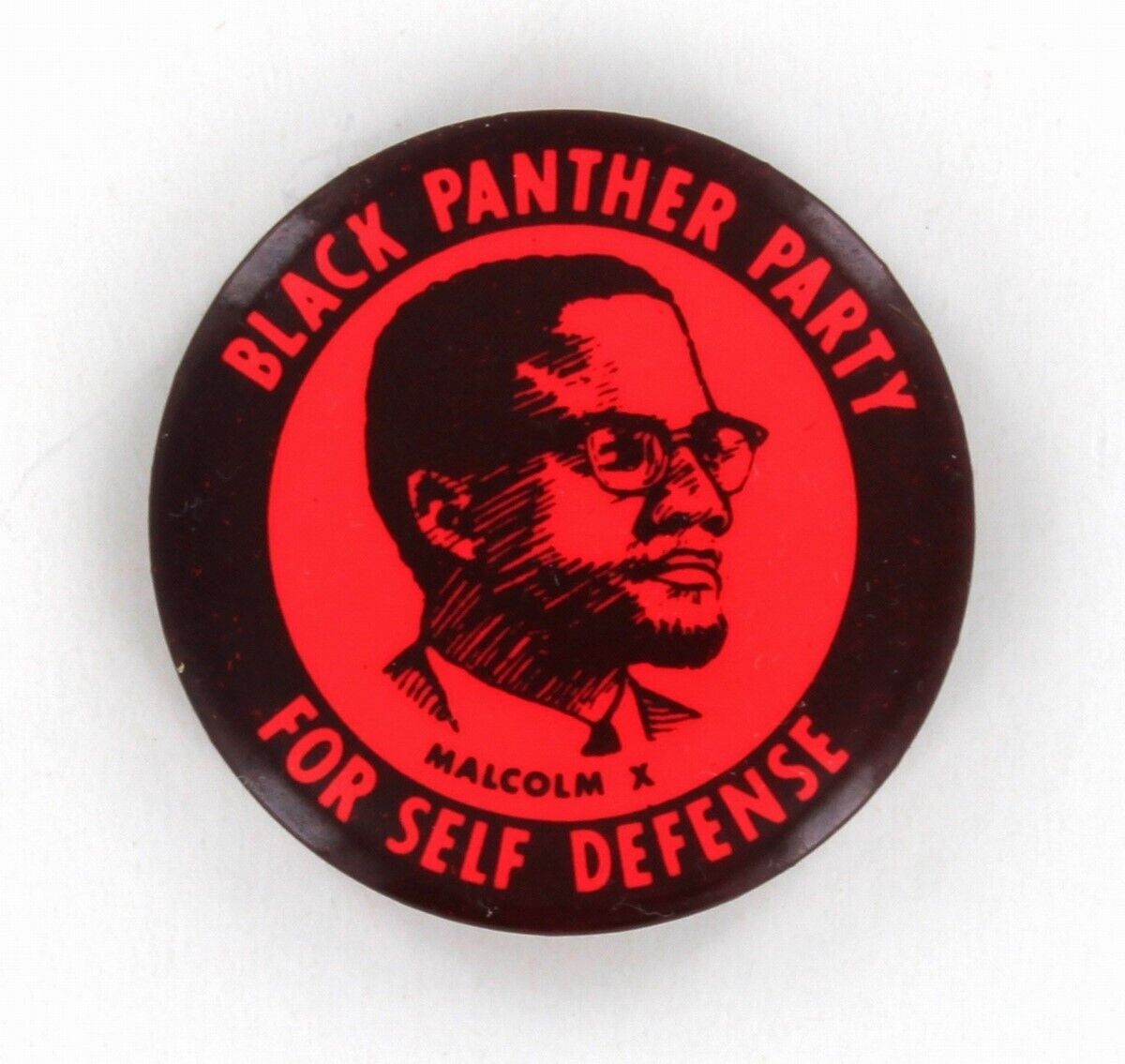 Original Malcolm X 1967 Black Panther Party Button Civil Rights Movements P1726
