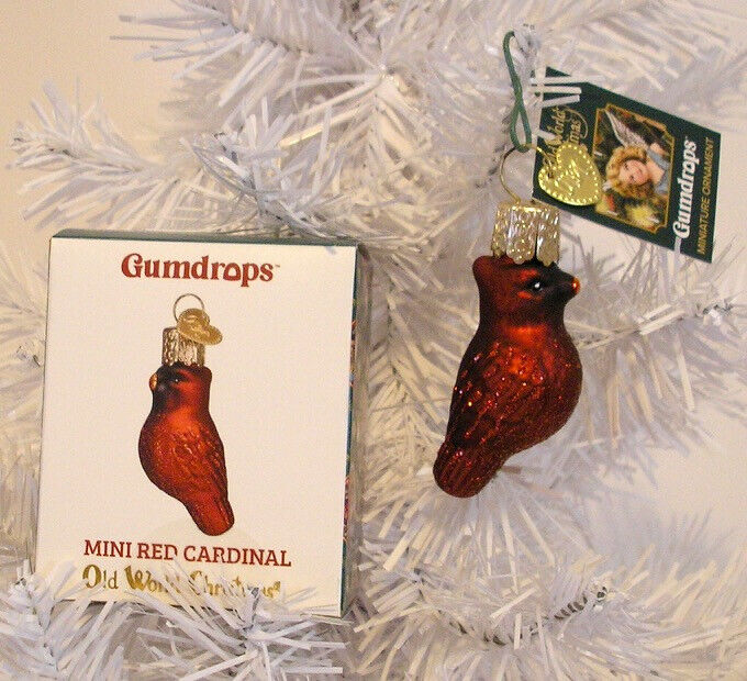 2022 OLD WORLD CHRISTMAS - MINI RED CARDINAL - BLOWN GLASS ORNAMENT - NEW