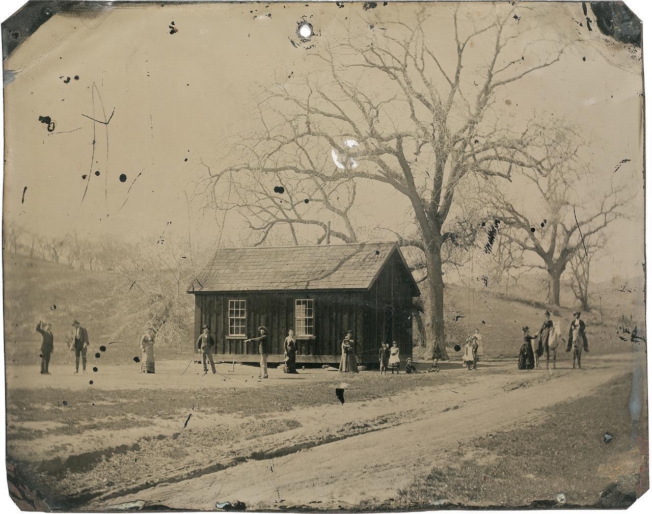Billy The Kid Famous Historical Farmhouse Croquette  scene tintype small C710RP