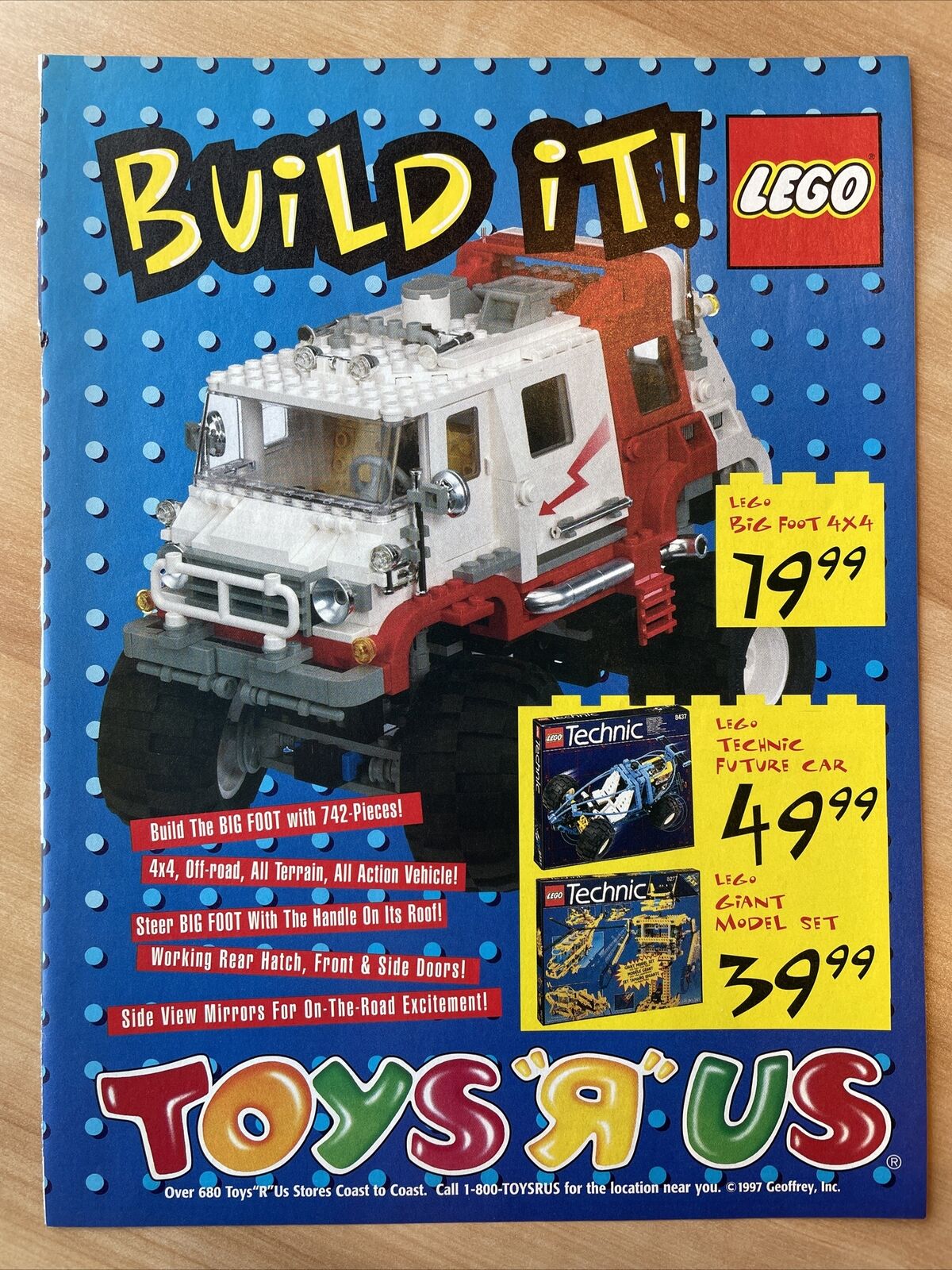 1997 Lego Toys R Us print ad Big Foot 4 x 4 Toy advertisement paper photo ads
