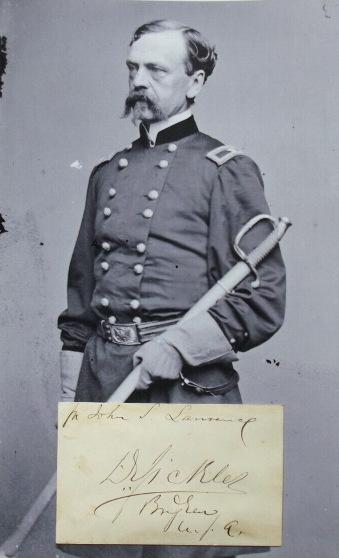 Daniel E. Sickle Union Civil War General, Politician, Diplomat Autograph