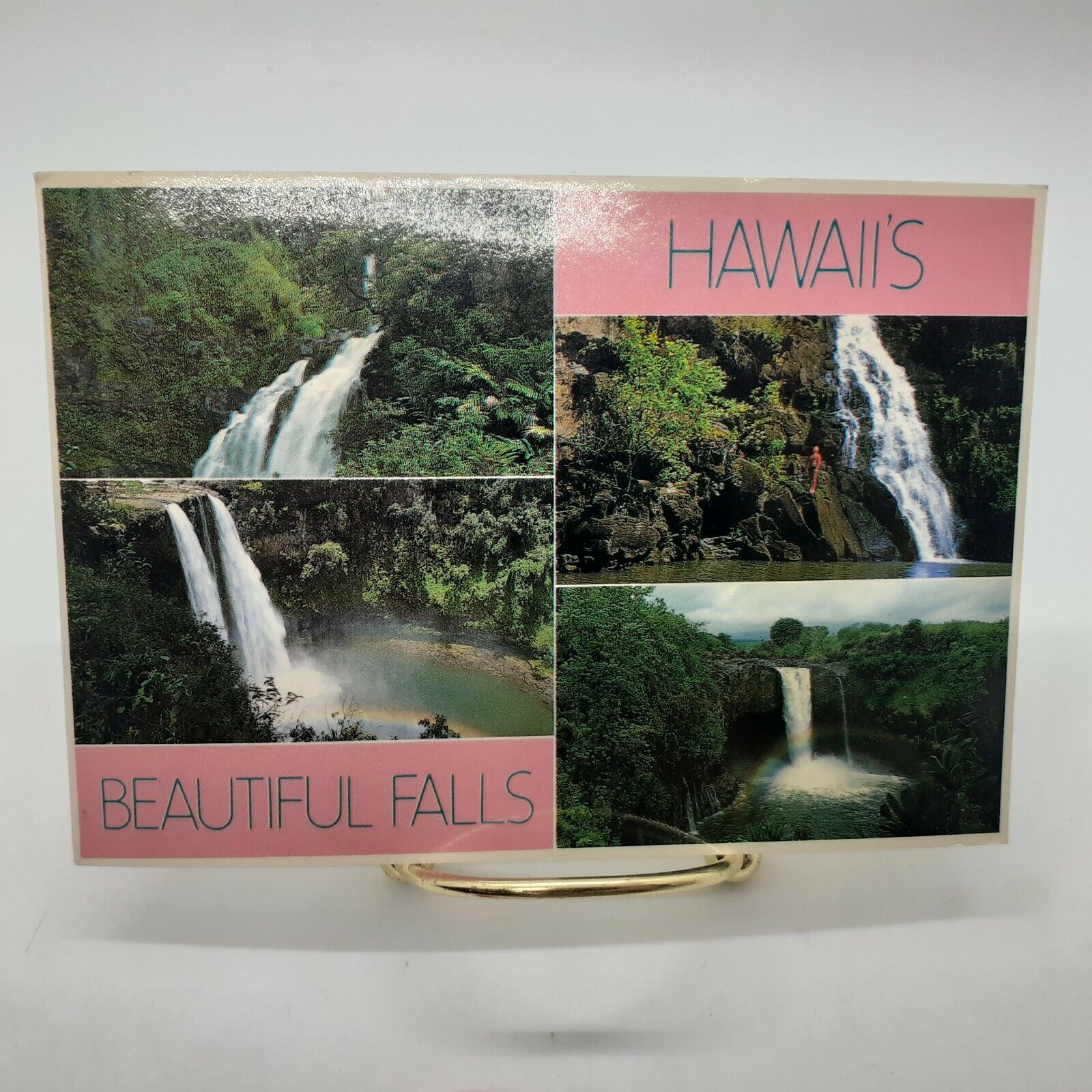 Beautiful Falls Hawaii island heritage vintage postcard Honolulu 
