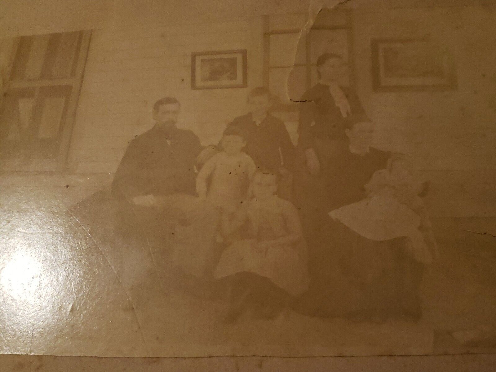 1800s Antique Albumen Photo Print Group of A Family 