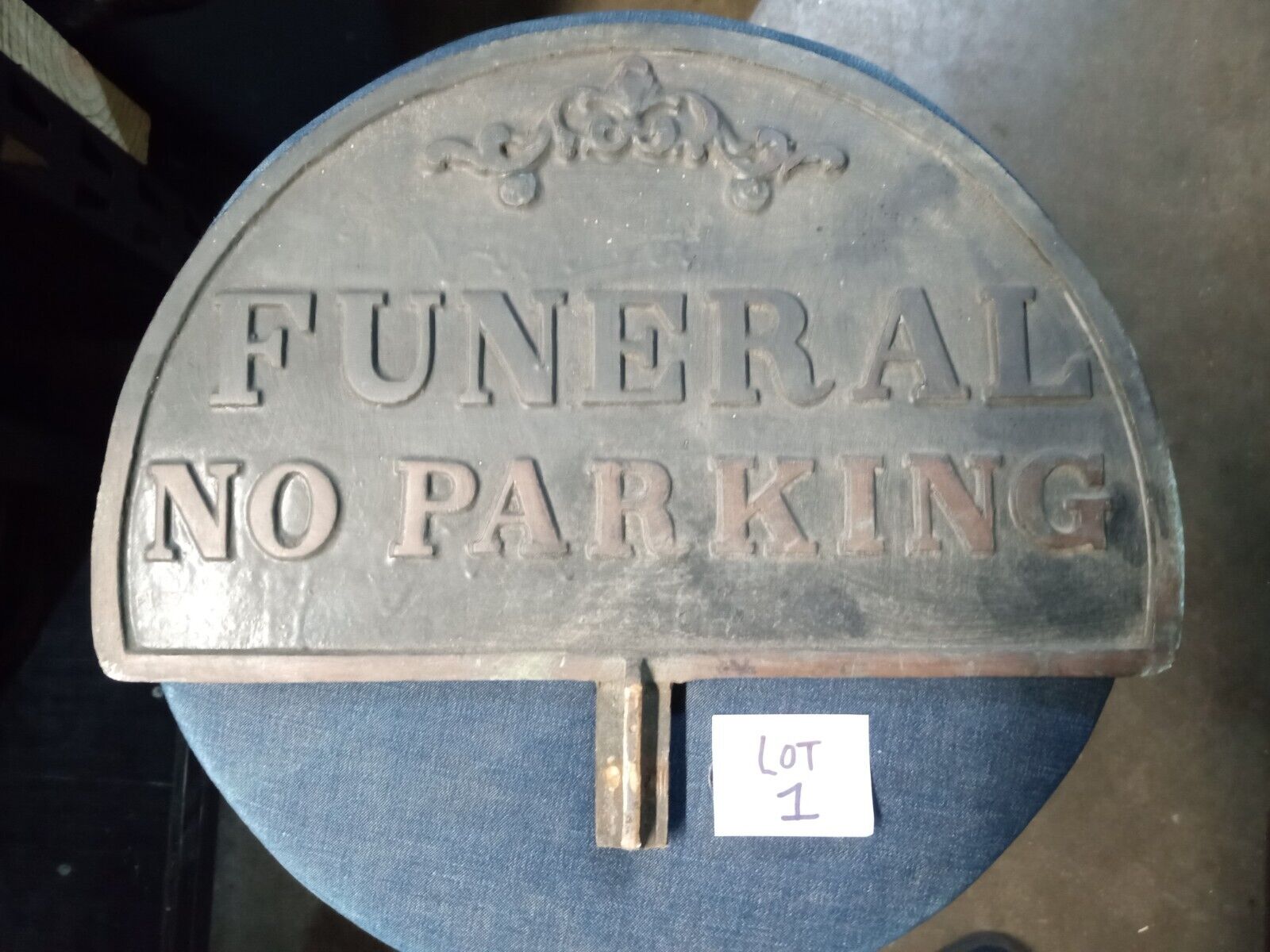 Vintage Funeral No Parking Quiet Zone Sign Solid Copper Very Heavy