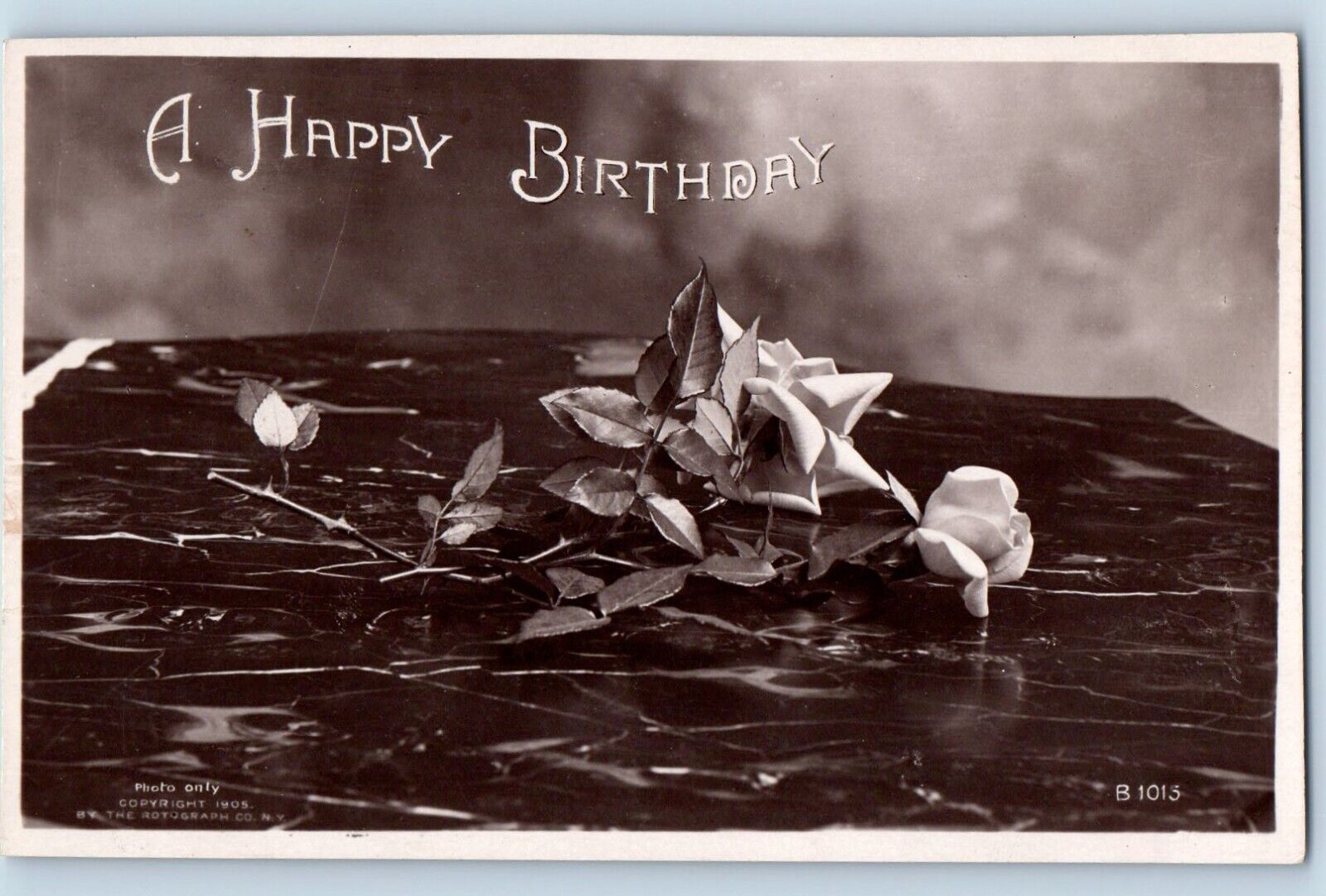 Avoca Iowa IA Postcard RPPC Photo Happy Birthday Roses Flowers c1910\'s Antique