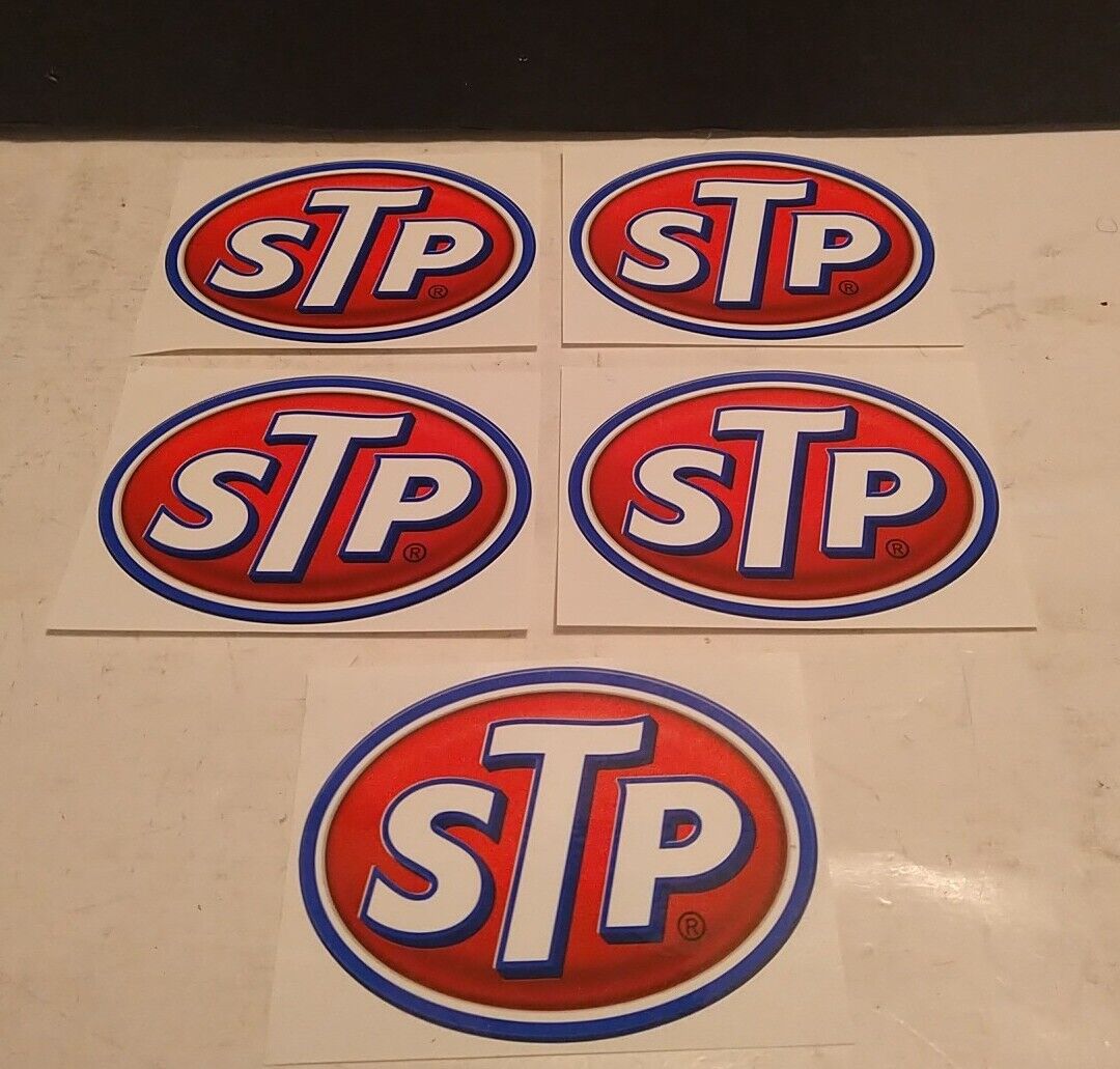 STP Motor Oil Logo Decal Racing Sticker Toolbox Hot RodDecor 3.25” (5 Decals)