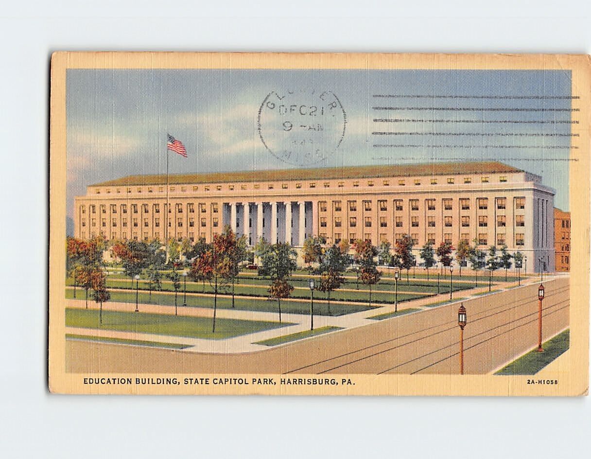 Postcard Education Building State Capitol Park Harrisburg Pennsylvania USA