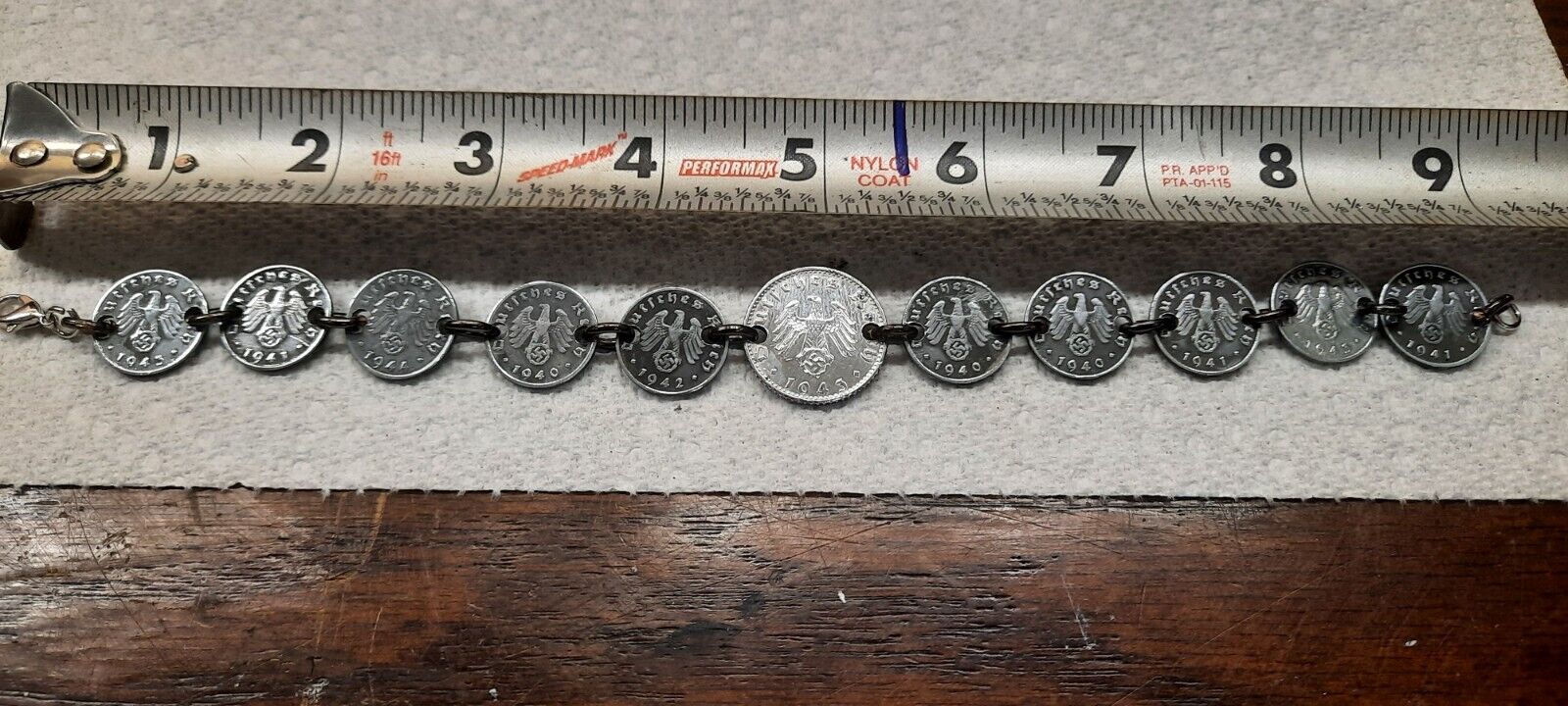 WW2 Original German Coins from the battlefield Bracelet 