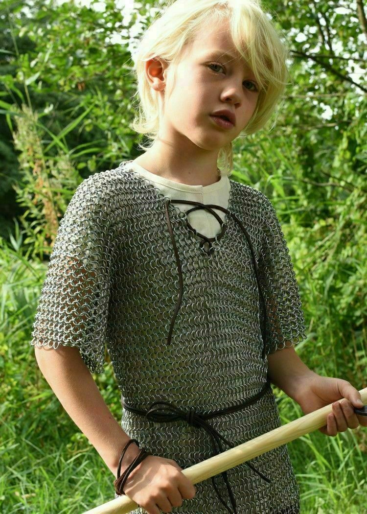 DGH® Aluminum Chainmail Shirt 10-15 yrs child Medieval Chain Mail Armor FS