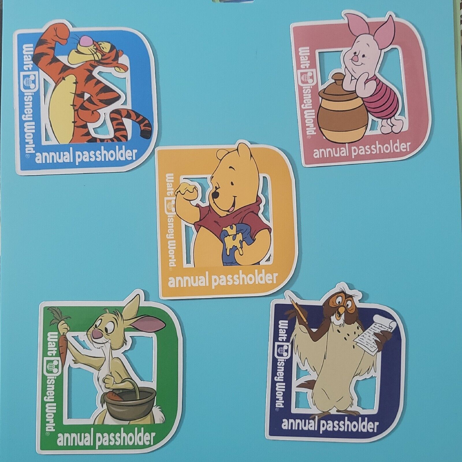 Walt Disney World Annual Passholder set of 5 Magnet 2023 team Winnie the Pooh