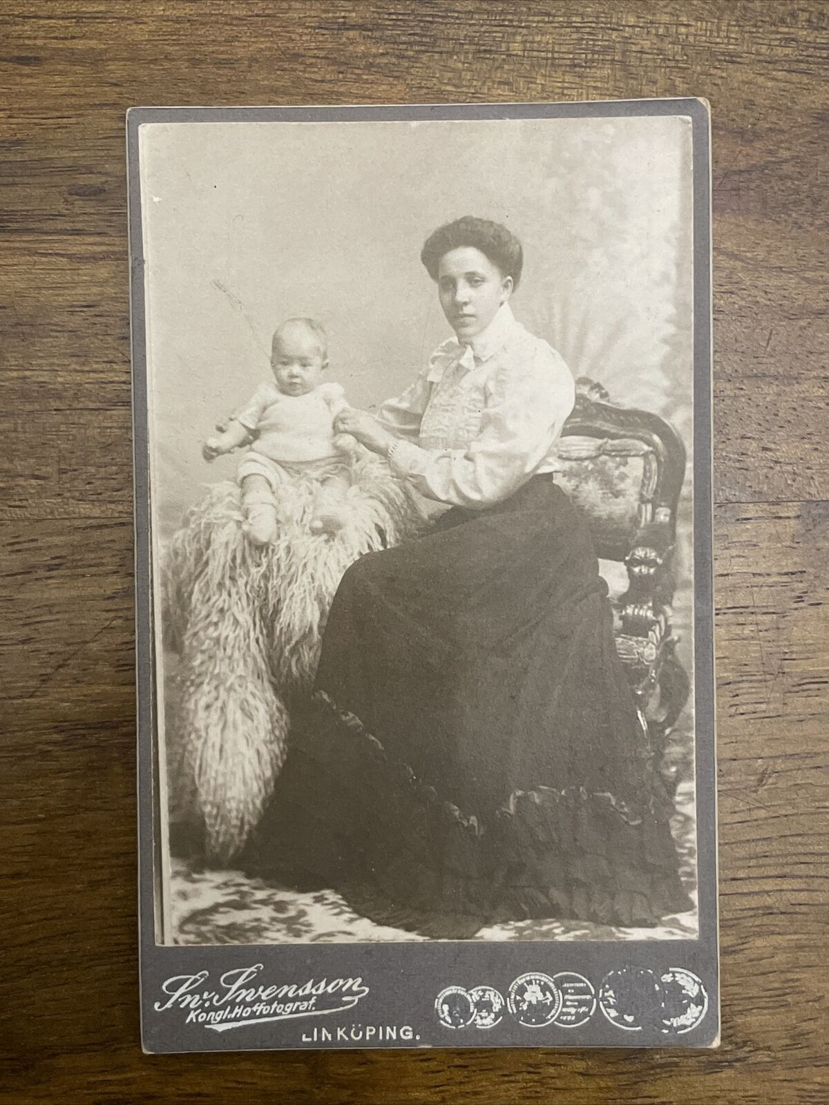 Antique White Baby & African American Women 1800s Cabinet Card Photo