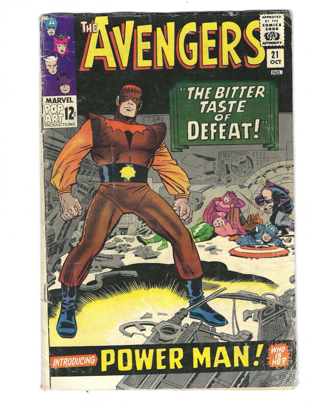Avengers #21 1965 VG/VG+ 1st Appearance Power Man Scarlet Witch  Combine Ship
