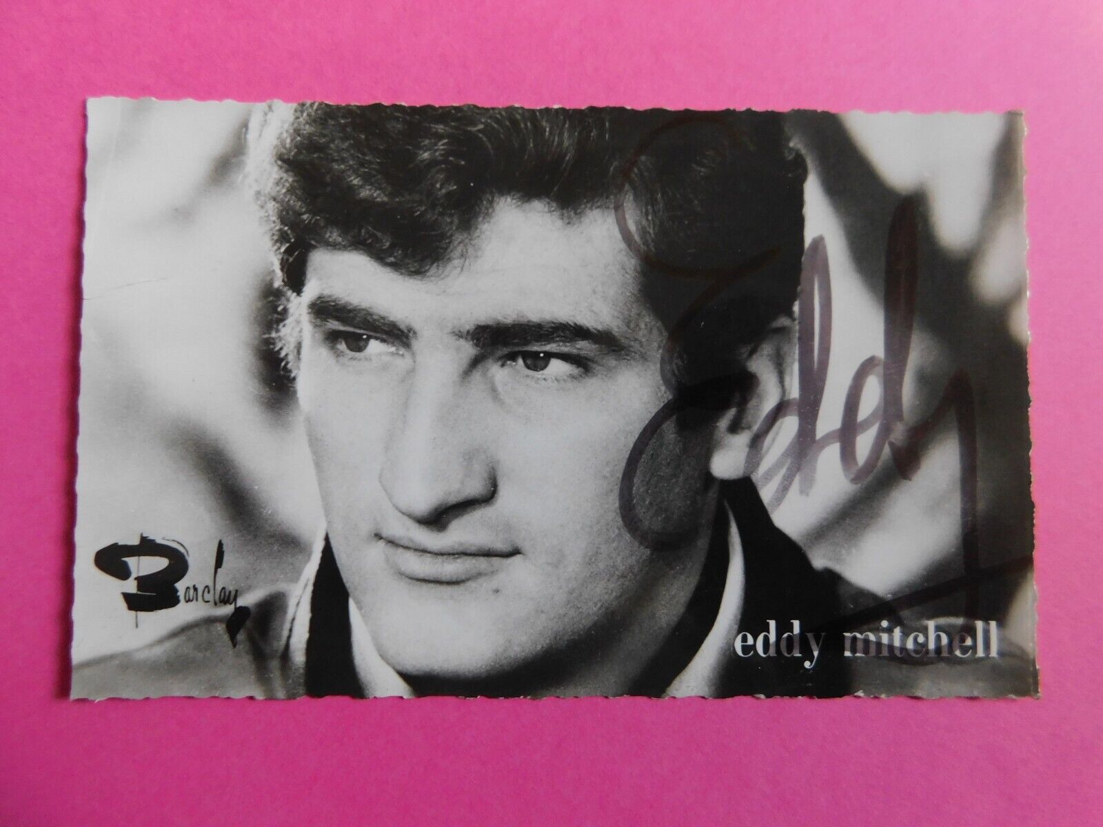 Eddy MITCHELL SIGNED AUTOGRAPH CARD 14cm x 9cm