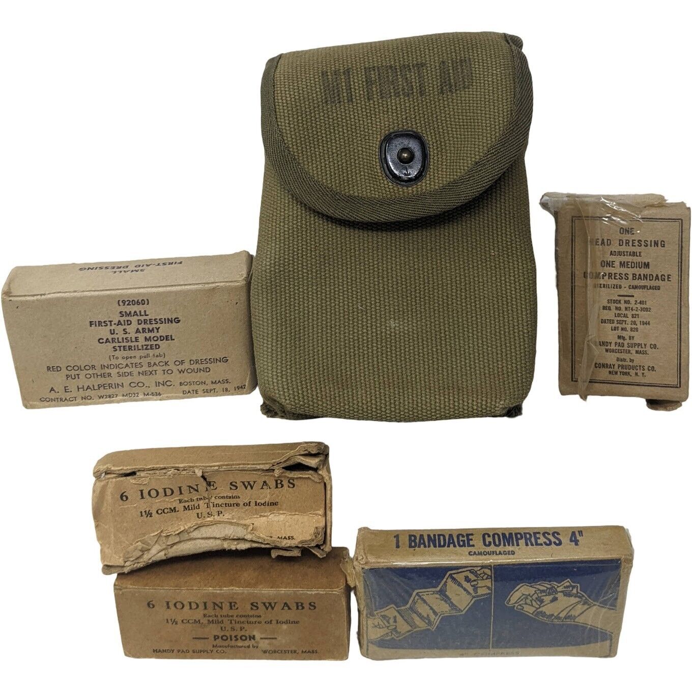 Vintage Authentic 1944 WWII Medical Field Kit