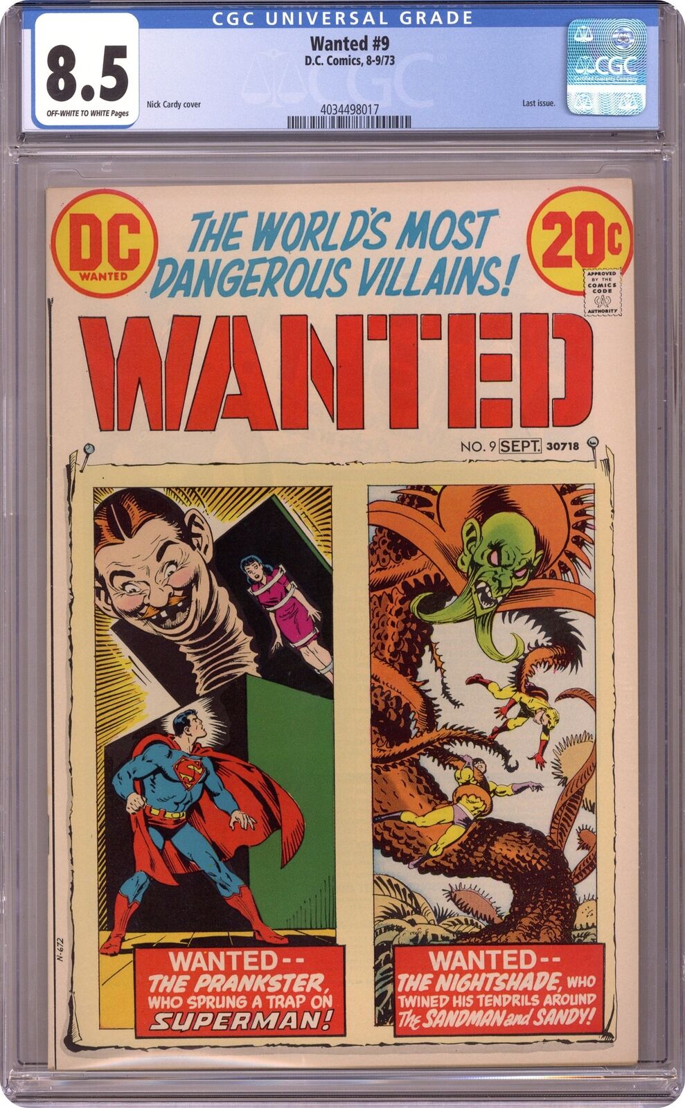 Wanted the World's Most Dangerous Villains #9 CGC 8.5 1973 4034498017