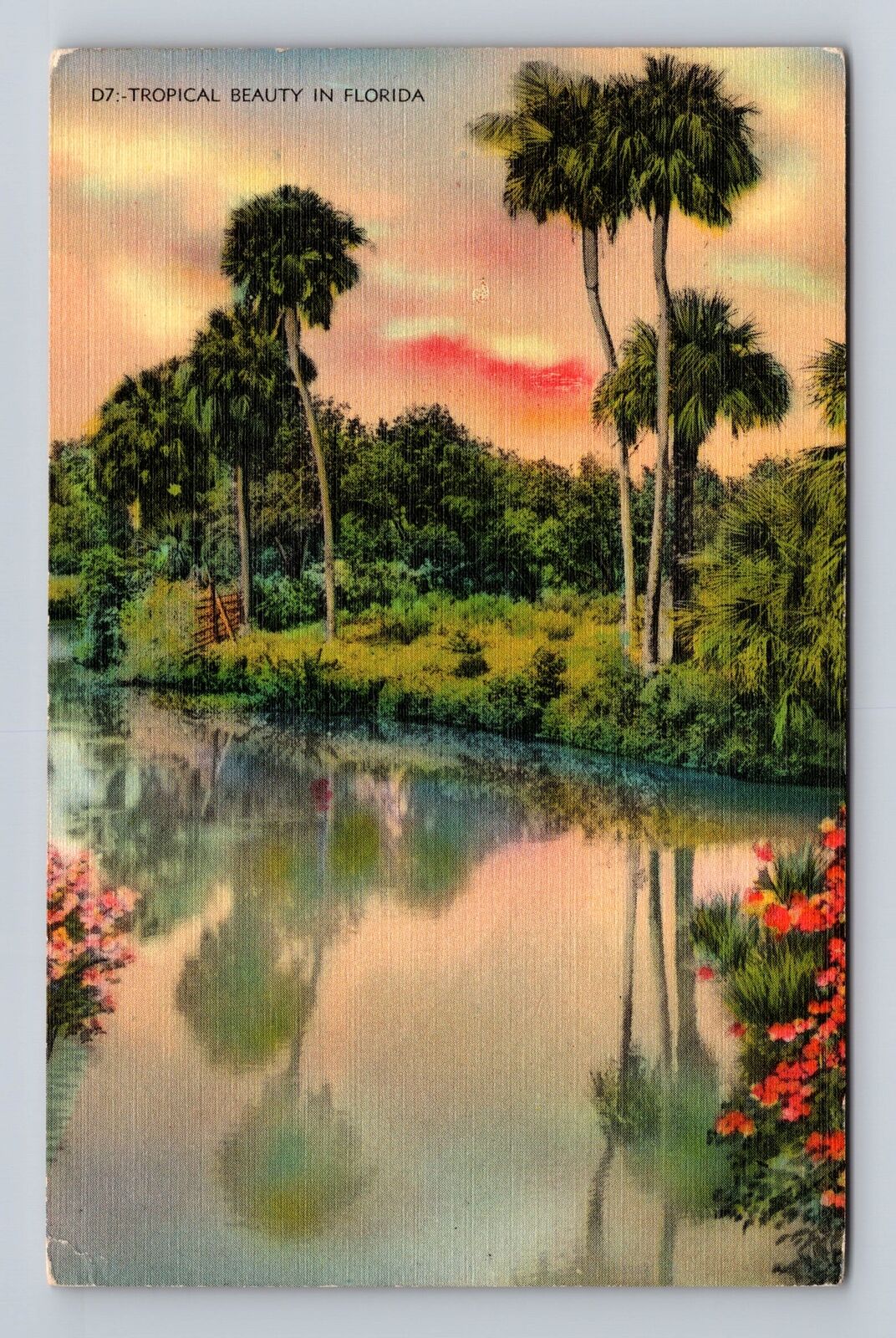 FL-Florida, Tropical Beauty, Antique, Vintage c1941 Souvenir Postcard