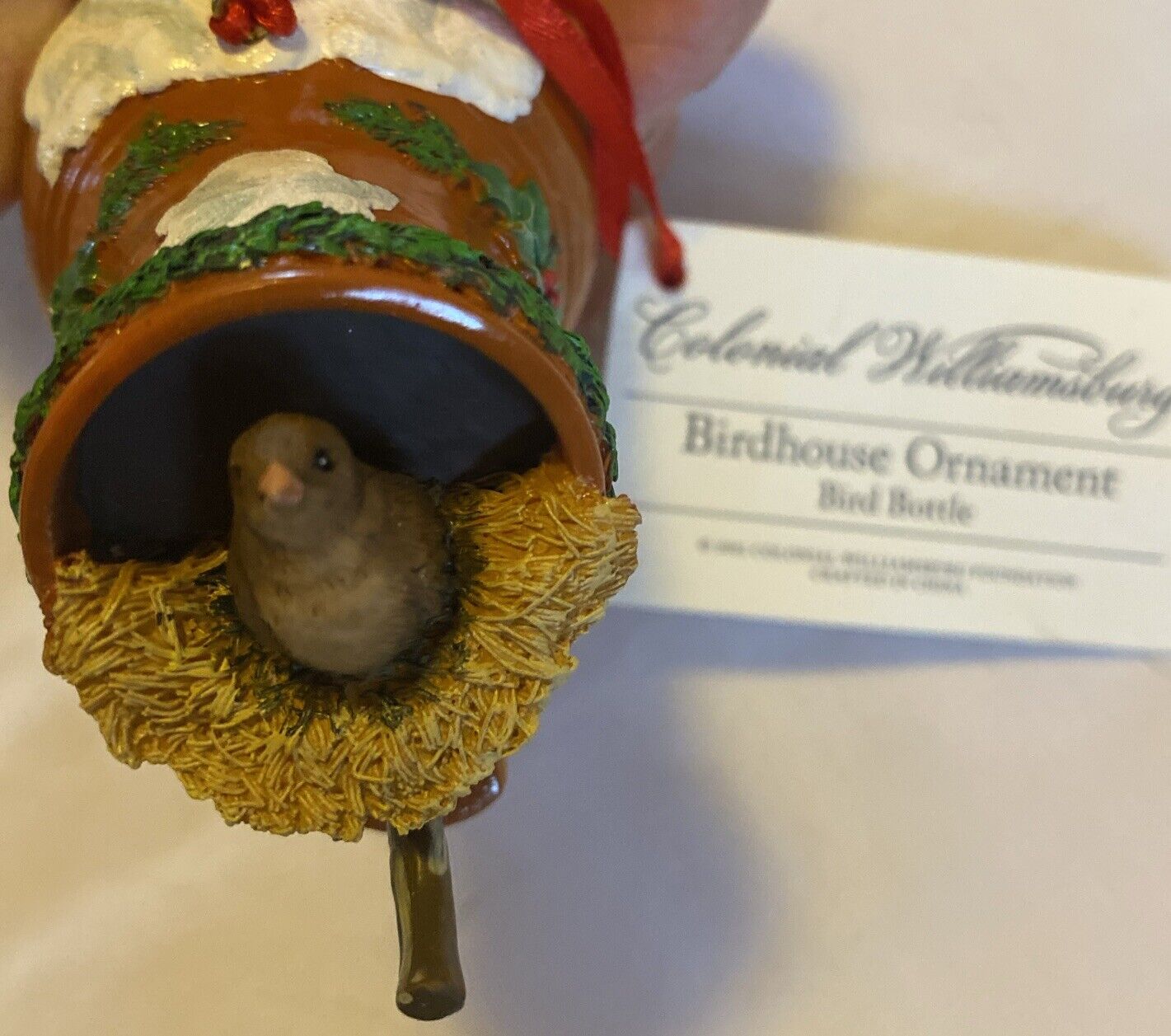 2001 Colonial Williamsburg Birdhouse Ornament Bird Bottle RARE & HTF W/Tag
