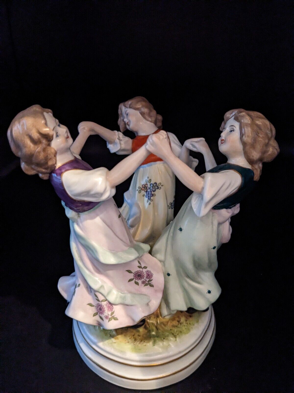 Vintage Germany Scheibe Alsbach Porcelain Figurine Dancing Girls Rare 7\